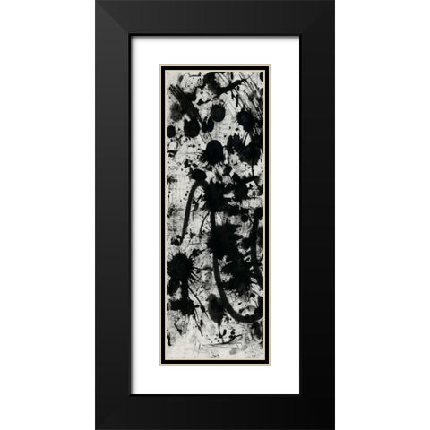 Splatter Black Modern Wood Framed Art Print with Double Matting by OnRei