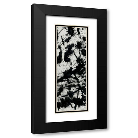 Splatter 2 Black Modern Wood Framed Art Print with Double Matting by OnRei