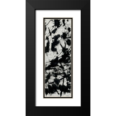 Splatter 2 Black Modern Wood Framed Art Print with Double Matting by OnRei