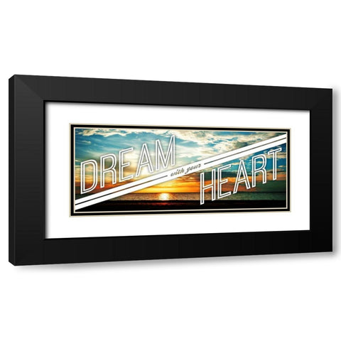 Dream Black Modern Wood Framed Art Print with Double Matting by OnRei