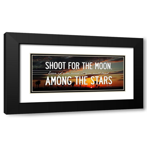 Stars Black Modern Wood Framed Art Print with Double Matting by OnRei