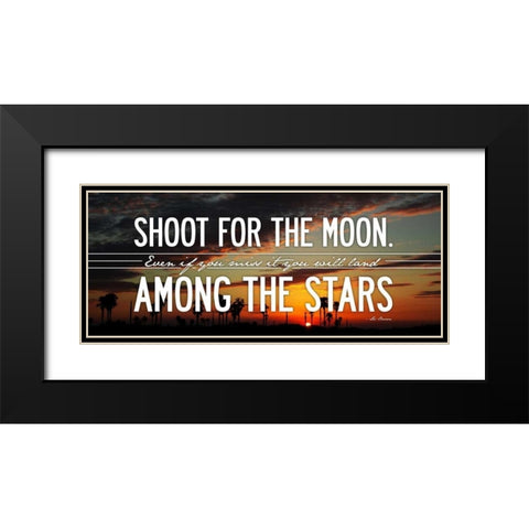 Stars Black Modern Wood Framed Art Print with Double Matting by OnRei