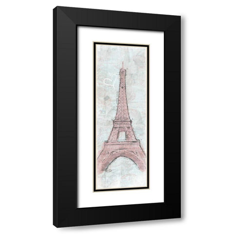 Romantic Eiffel Black Modern Wood Framed Art Print with Double Matting by OnRei