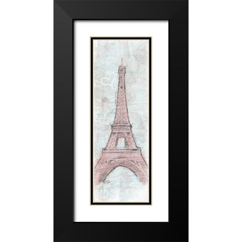 Romantic Eiffel Black Modern Wood Framed Art Print with Double Matting by OnRei