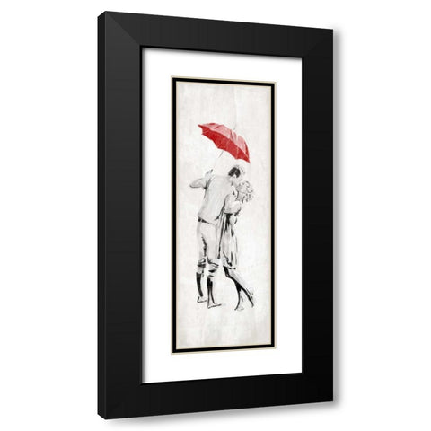 Romantic Couple Black Modern Wood Framed Art Print with Double Matting by OnRei