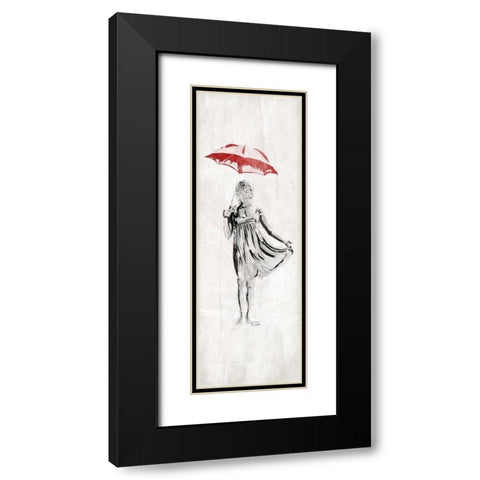 Romantic Women Black Modern Wood Framed Art Print with Double Matting by OnRei