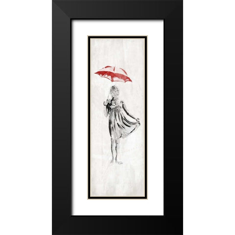 Romantic Women Black Modern Wood Framed Art Print with Double Matting by OnRei