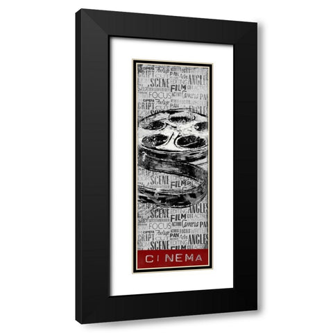 Cinema Black Modern Wood Framed Art Print with Double Matting by OnRei