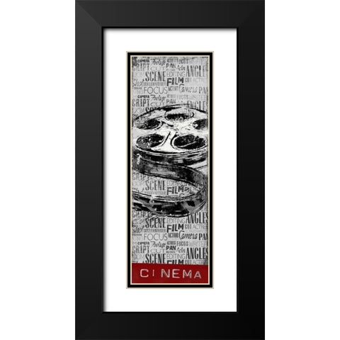 Cinema Black Modern Wood Framed Art Print with Double Matting by OnRei