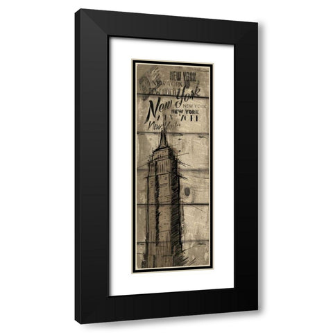 Wood New York Black Modern Wood Framed Art Print with Double Matting by OnRei