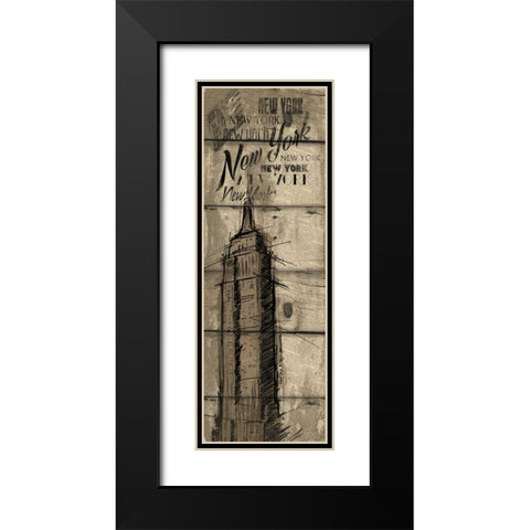 Wood New York Black Modern Wood Framed Art Print with Double Matting by OnRei