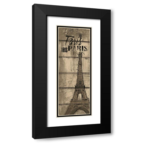 Wood Paris Black Modern Wood Framed Art Print with Double Matting by OnRei