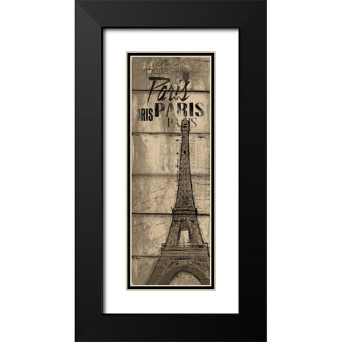 Wood Paris Black Modern Wood Framed Art Print with Double Matting by OnRei