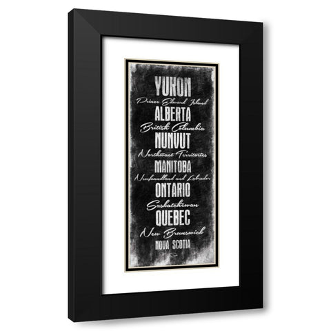 Canada Typography Black Modern Wood Framed Art Print with Double Matting by OnRei