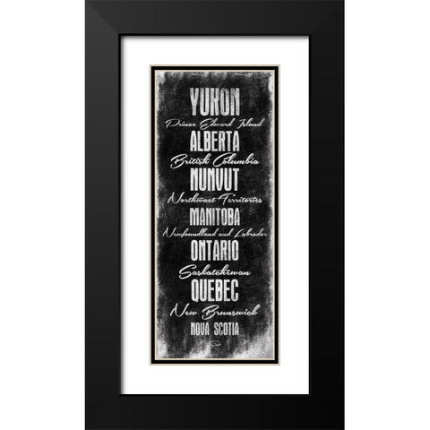 Canada Typography Black Modern Wood Framed Art Print with Double Matting by OnRei