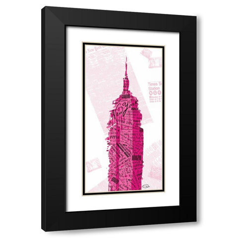 Pink Empire Black Modern Wood Framed Art Print with Double Matting by OnRei