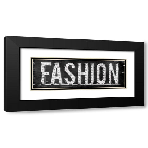 Fashion Sign Black Modern Wood Framed Art Print with Double Matting by OnRei