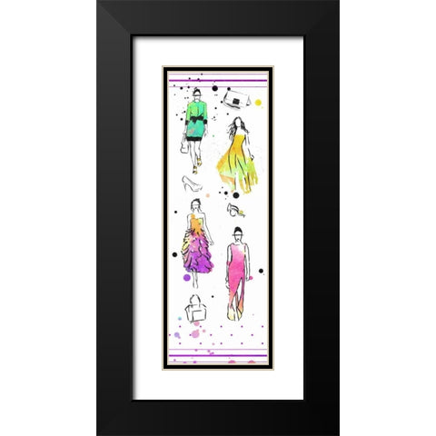 Colorful Dresses Black Modern Wood Framed Art Print with Double Matting by OnRei