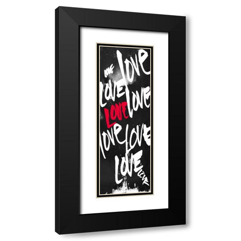 Love Letters Red Black Modern Wood Framed Art Print with Double Matting by OnRei