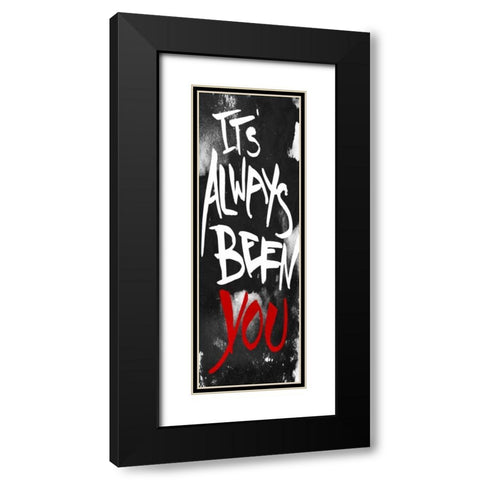 Always You Red Black Modern Wood Framed Art Print with Double Matting by OnRei