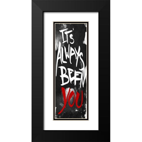 Always You Red Black Modern Wood Framed Art Print with Double Matting by OnRei