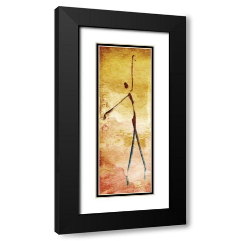 Harmonious Dancer Black Modern Wood Framed Art Print with Double Matting by OnRei