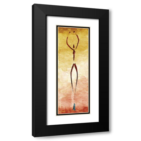 Harmonious Dancer Two Black Modern Wood Framed Art Print with Double Matting by OnRei