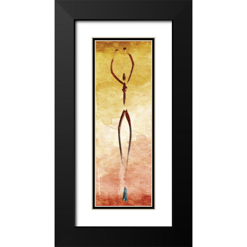 Harmonious Dancer Two Black Modern Wood Framed Art Print with Double Matting by OnRei