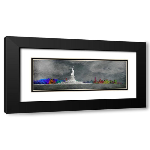 Dark New York State Of Mind Black Modern Wood Framed Art Print with Double Matting by OnRei