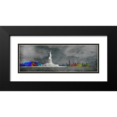 Dark New York State Of Mind Black Modern Wood Framed Art Print with Double Matting by OnRei