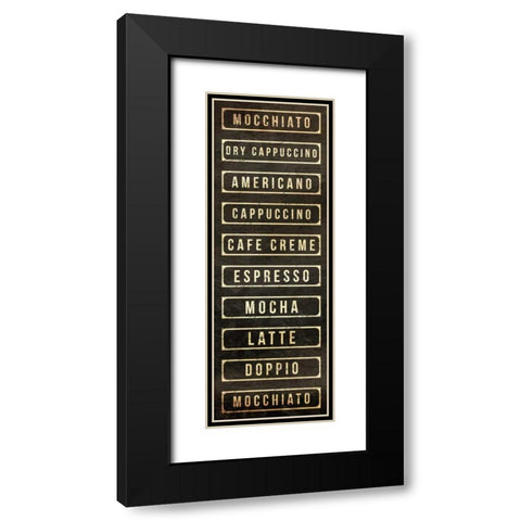 Coffee List Black Modern Wood Framed Art Print with Double Matting by OnRei