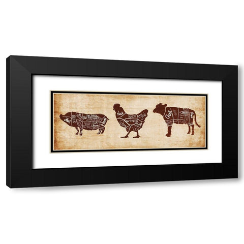 Farm Cuts Black Modern Wood Framed Art Print with Double Matting by OnRei