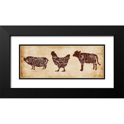 Farm Cuts Black Modern Wood Framed Art Print with Double Matting by OnRei