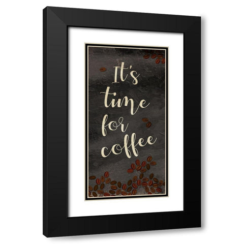 Time For A Coffee Break Black Modern Wood Framed Art Print with Double Matting by OnRei