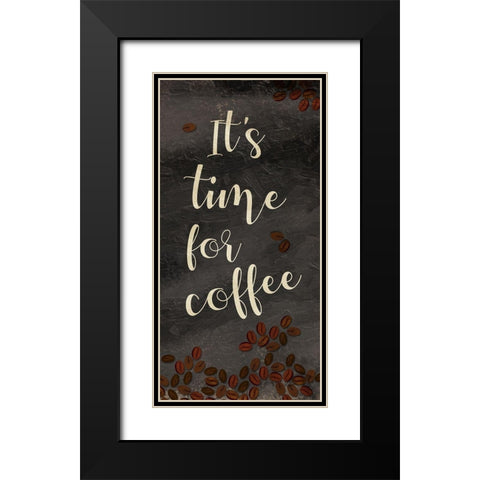 Time For A Coffee Break Black Modern Wood Framed Art Print with Double Matting by OnRei