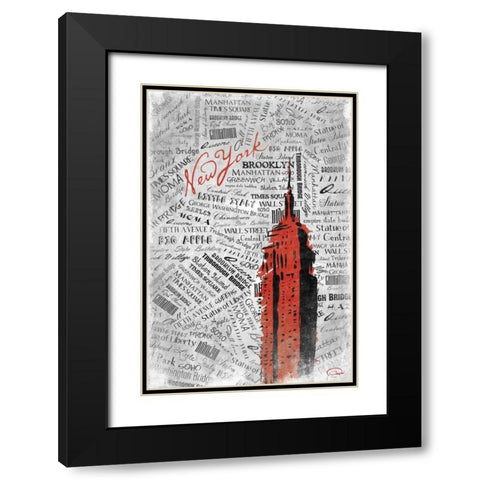 Empire A Black Modern Wood Framed Art Print with Double Matting by OnRei