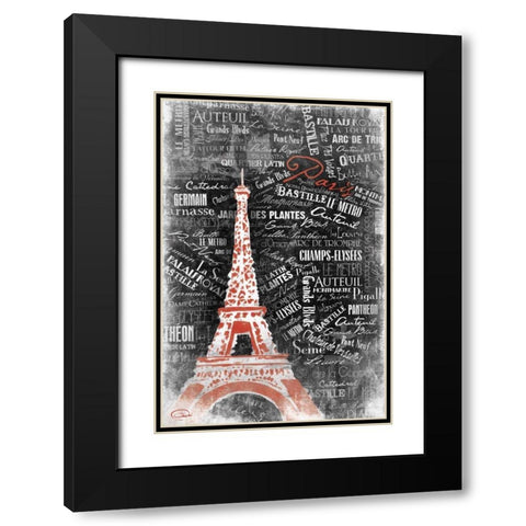 LOVE TOWER Black Modern Wood Framed Art Print with Double Matting by OnRei