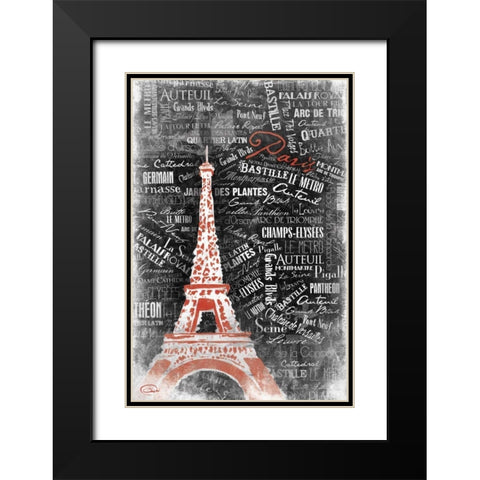 LOVE TOWER Black Modern Wood Framed Art Print with Double Matting by OnRei