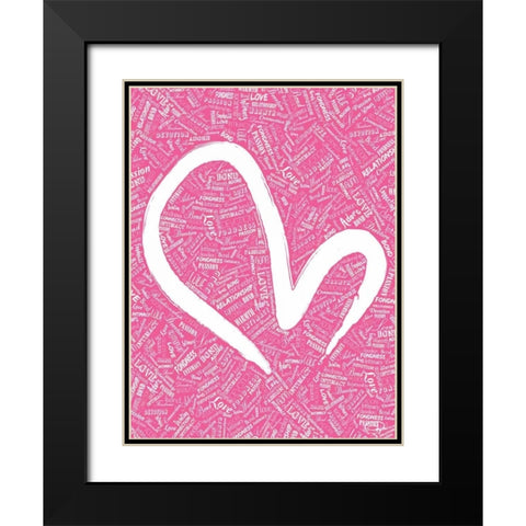 LADY LOVE Black Modern Wood Framed Art Print with Double Matting by OnRei