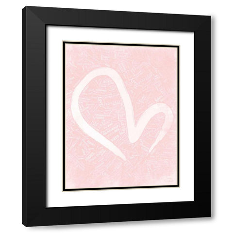 LOVE B Black Modern Wood Framed Art Print with Double Matting by OnRei