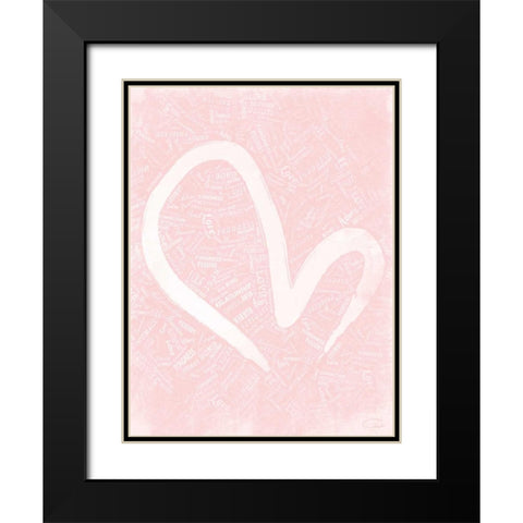 LOVE B Black Modern Wood Framed Art Print with Double Matting by OnRei