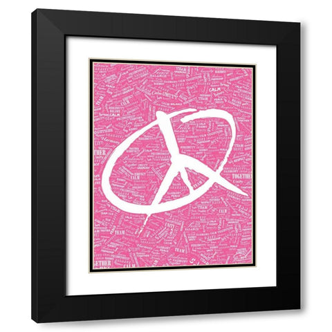 PERFECT PEACE Black Modern Wood Framed Art Print with Double Matting by OnRei