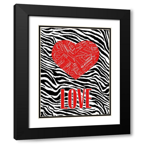 JUNGLE LOVE Black Modern Wood Framed Art Print with Double Matting by OnRei