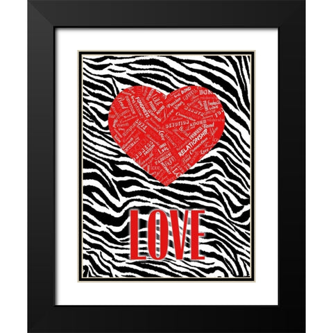 JUNGLE LOVE Black Modern Wood Framed Art Print with Double Matting by OnRei