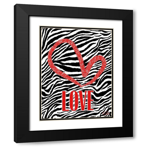 LOVE BR Black Modern Wood Framed Art Print with Double Matting by OnRei