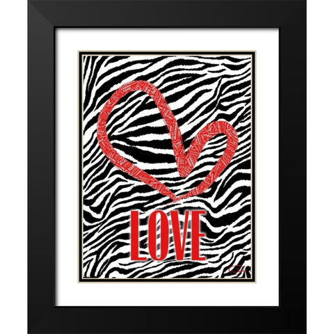 LOVE BR Black Modern Wood Framed Art Print with Double Matting by OnRei