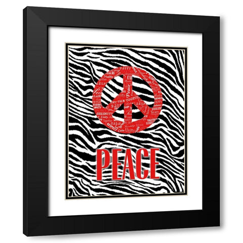 JUNGLE PEACE Black Modern Wood Framed Art Print with Double Matting by OnRei