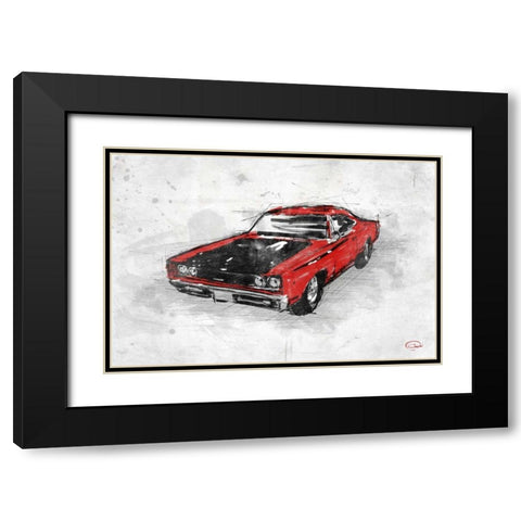 MuscleCar  A Black Modern Wood Framed Art Print with Double Matting by OnRei