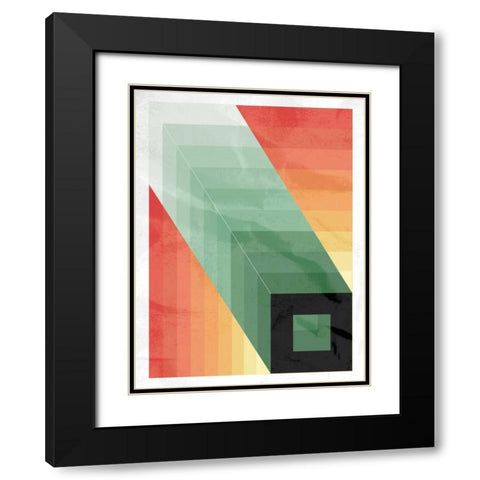 Square Black Modern Wood Framed Art Print with Double Matting by OnRei