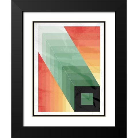 Square Black Modern Wood Framed Art Print with Double Matting by OnRei